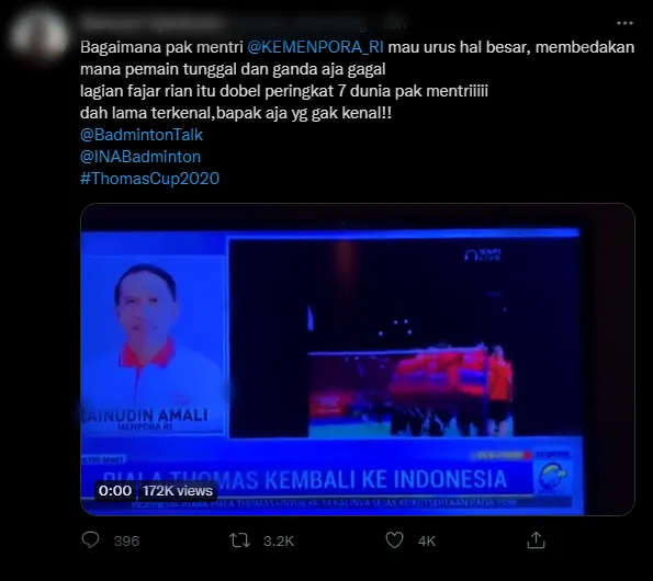 Momen Menpora Sebut Fajar dan Rian Sebagai Pemain Tunggal Putra Tuai Reaksi dari Warganet 3