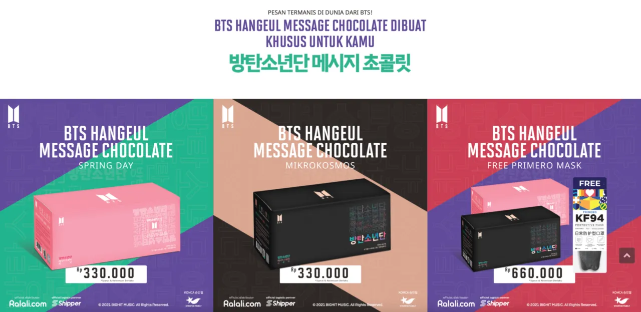 Siap Diserbu ARMY, Official Merchandise 'BTS Hangeul Message Chocolate' Hadir di Indonesia 6