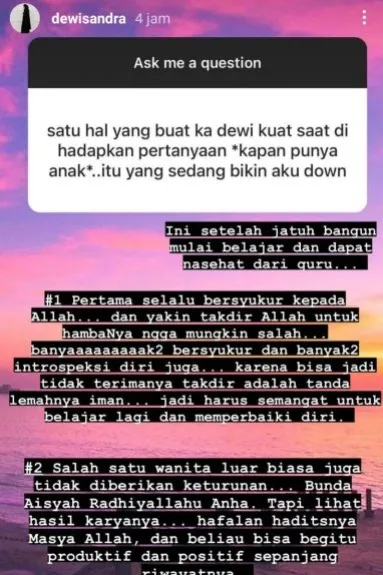 Belum Memiliki Momongan, Jawaban Dewi Sandra Ketika Ditanya Kapan Punya Anak Bikin Kagum 2