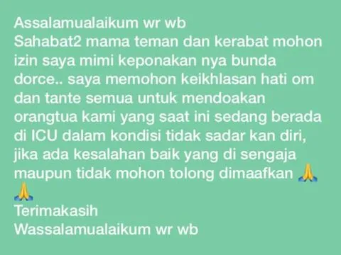 Dorce Gamalama Dilarikan ke Rumah Sakit karena Tak Sadarkan Diri, Pihak Keluarga Mohon Doa 2