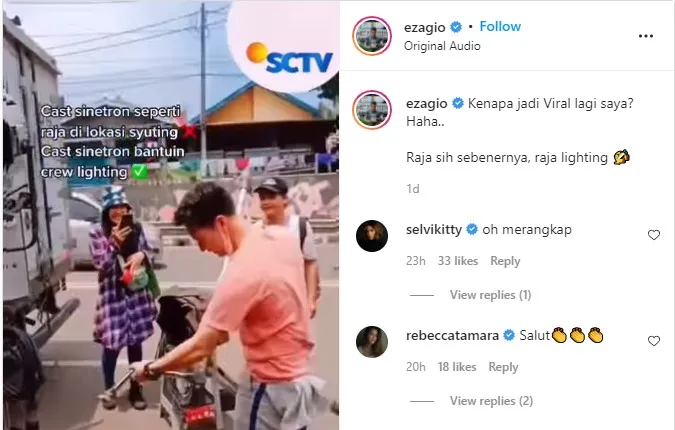 Nggak Gengsi dan Rendah Hati, Aktor Eza Gionino Tuai Pujian karena Membantu Kru Saat Syuting Sinetron. Salut! 4