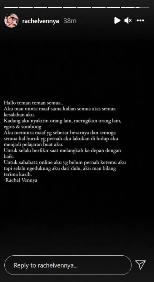 Rachel Vennya Akhirnya Minta Maaf atas Kasusnya yang Viral, Sejumlah Artis Turut Berikan Respons 5