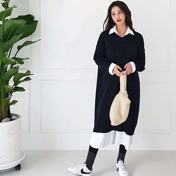 9 Ide Padu Padan Busana Layering ala Cewek Korea. Kamu yang Berhijab, Bisa Coba Juga~ 10