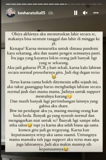 Keinginan Kesha Ratuliu Lahiran Secara Caesar Dikritik, Bantah Alasan Hanya Ingin Tanggal Cantik 3