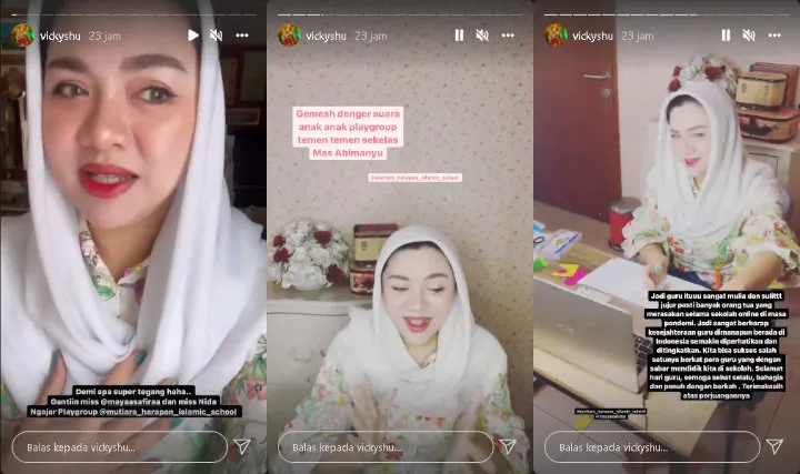 Vicky Shu Peringati Hari Guru, Bagikan Momen Saat Mengajar di Sekolah Anaknya 2
