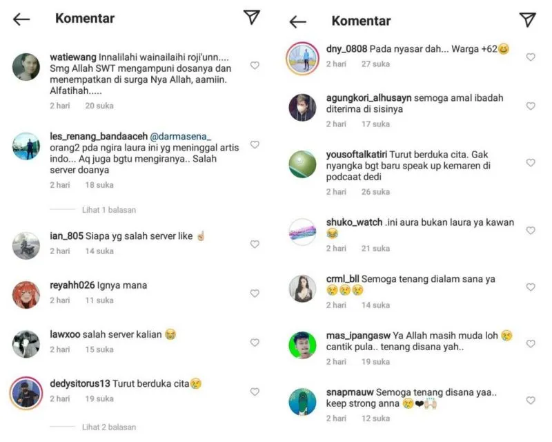 Warganet Salah Orang, Akun @anna.laura Dipenuhi Ucapan Belasungkawa 5