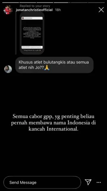 Jonathan Christie Sumbangkan Bonus dari Kemenpora untuk Bantu Mantan Atlet 5