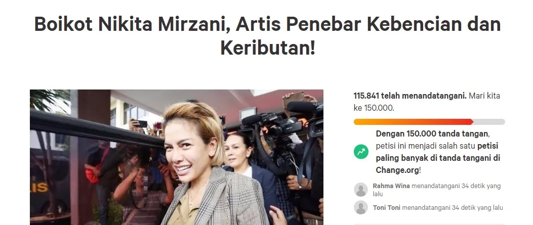 Petisi Boikot Nikita Mirzani Muncul, sang Artis Dianggap Menebar Kebencian dan Keributan 3