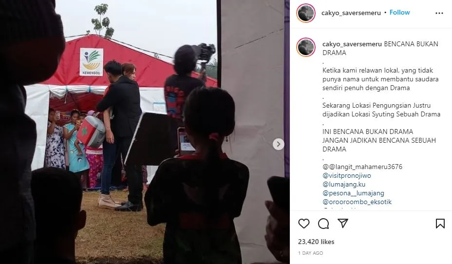 Sinetron yang Syuting di Pengungsian Korban Semeru Dikecam, Pemain Minta Maaf 5
