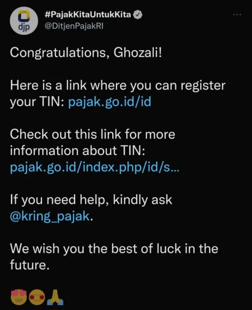 Ditjen Pajak Ucapkan Selamat untuk Ghozali, Ingatkan Soal Pajak 6 Ajakan Ditjen Pajak kepada Ghozali