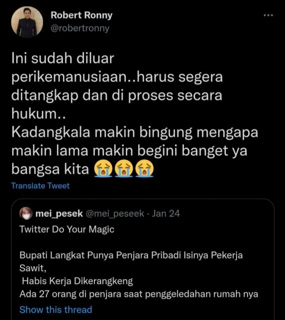 6 Figur Publik yang Kritik Kerangkeng Manusia Milik Bupati Nonaktif Langkat 11 Keprihatinan Robert Ronny