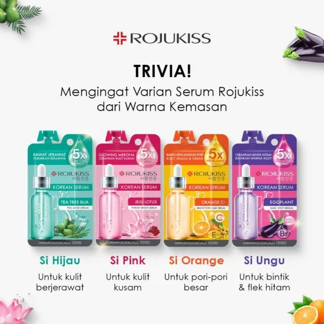 Rekomendasi Serum Sachet yang Terjangkau, Praktis dan Enak Dibawa Travelling 8 Serum Rojukiss dan kegunaannya