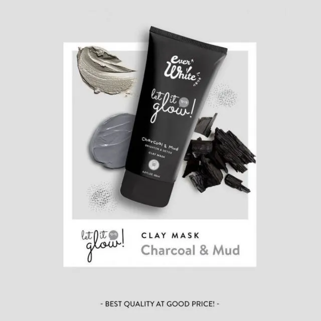 Rekomendasi Masker Wajah Charcoal Merek Lokal. Bikin Kulit Bersih! 7 Everwhite Charcoal & Mud Clay Mask