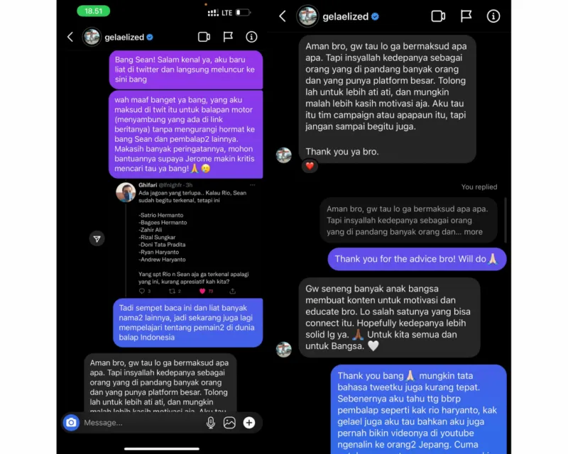 Jerome Ditegur Sean Gelael Soal Kiprah Pembalap Indonesia di Internasional 3 Permintaan maaf Jerome Polin pada Sean Galael