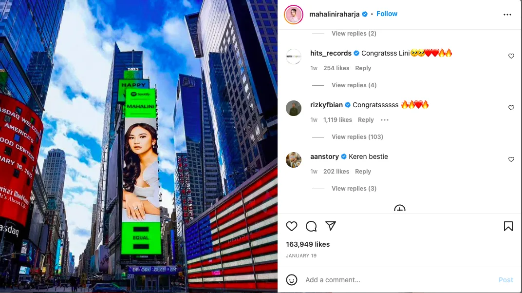 Profil Mahalini Raharja, Penyanyi yang Dikabarkan Dekat dengan Rizky Febian 4 Mahalini Raharja Timesquare