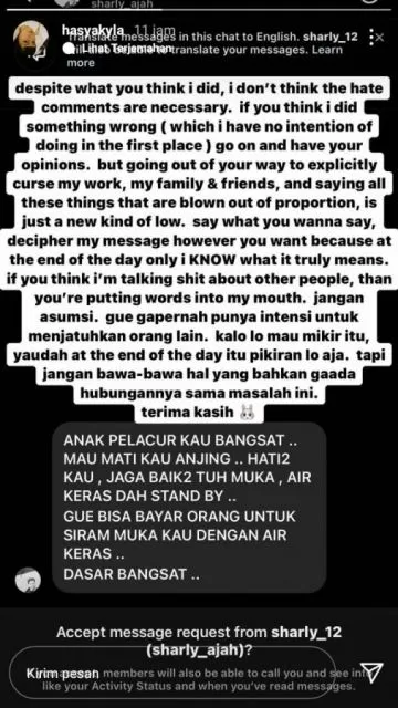Hasyakyla Diancam Warganet Usai Komentari Fuji Main Film, Begini Responsnya 5