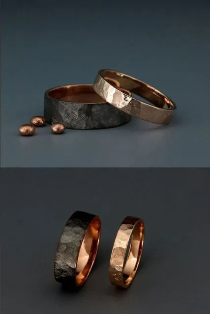 8 Ide Desain Cincin Couple, Berbeda dengan Pasangan tapi Tetap Serasi 15 Cincin motif abstrak