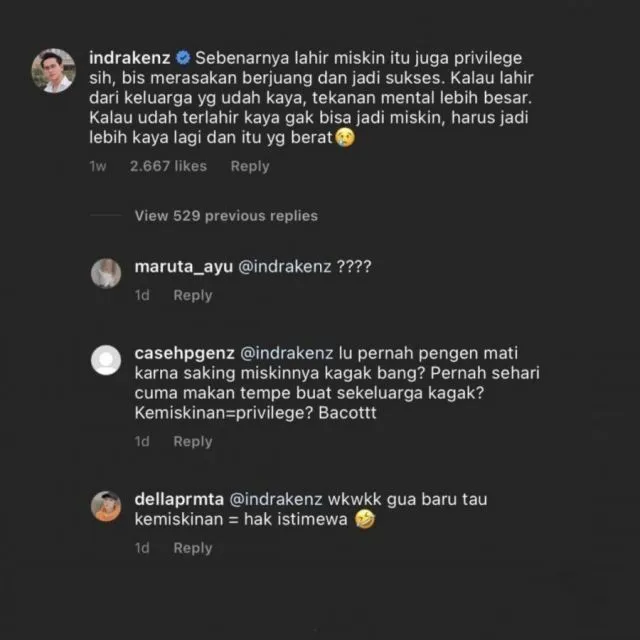 Selebgram Indra Kenz Sebut Terlahir Miskin itu Privilege, Tuai Pro-Kontra 5 Indra Kenz bicara privilege