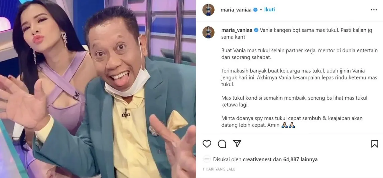 Maria Vania Harapkan Keajaiban agar Tukul Arwana Segera Sembuh 3 Maria Vania dan Tukul Arwana