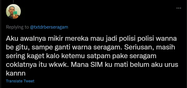 Pengalaman Kocak Warganet Bingung Bedakan Seragam Satpam dan Polisi 12