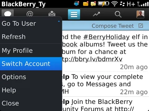 6 Fitur ini Bukti Kalau BlackBerry Pernah Jadi Idola Pada Masanya 9 Tampilan layar Twitter for BlackBerry