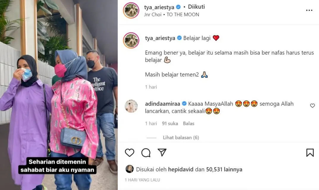 Tya Ariestya Belajar Berhijab, Ungkap Momen Saat Hatinya Tiba-Tiba Tergerak 4 Tya Ariestya berhijab