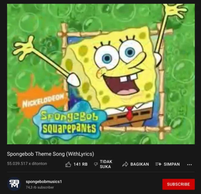 Jadi Bagian Masa Kecil, ini Lagu-lagu di Kartun Spongebob yang Fenomenal 10