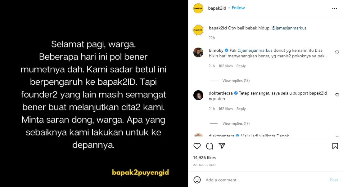 Imbas Kasus Eks Suami Mawar AFI, Bapak2ID: Co-founder Steno Bukan Bagian dari Kami Lagi 4 Pak Marsani dikeluarkan dari Bapak2id