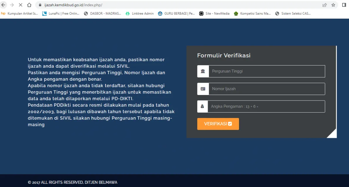 Cara Cek Ijazah di Dikti untuk Identifikasi Keaslian atau Melamar Kerja 3 SIVIL