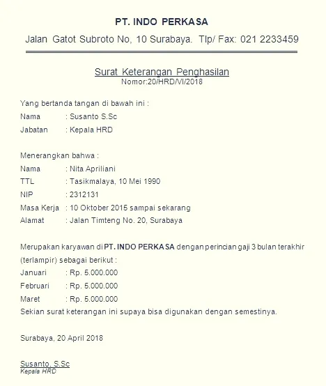 Contoh Surat Referensi Kerja untuk Berbagai Kepentingan 9 Contok surat referensi kerja untuk bank