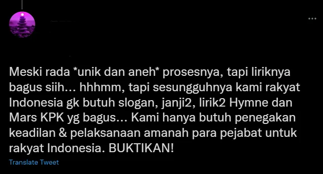Penghargaan Ketua KPK untuk Sang Istri yang Ciptakan Hymne KPK Jadi Sorotan Warganet 14 Hymne KPK jadi sorotan