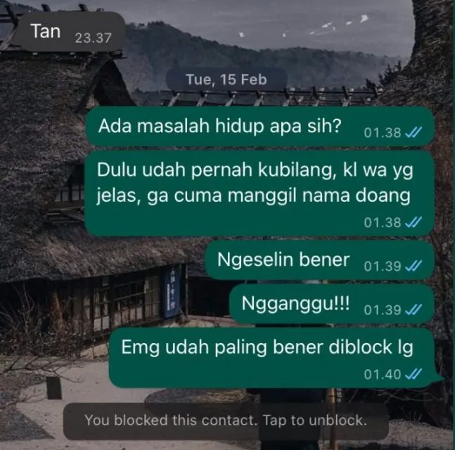 Begini Rasanya Dichat Orang Lain Cuma Dipanggil Namanya. Jangan Dibiasakan! 8 Chat singkat