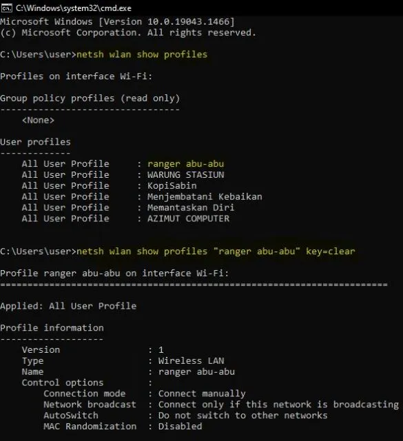5 Cara Melihat Password WiFi di Laptop dengan Mudah Tanpa Harus Tanya 7 Cara melihat password wifi di laptop dengan cmd