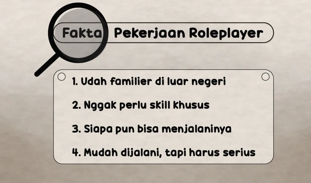 Kiat Jadi Freelance Roleplayer. Nggak Perlu Skill Khusus, Uang Ngalir Terus 5 Side job roleplayer