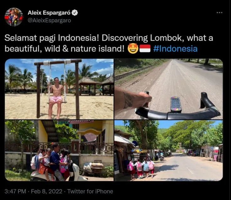 Unggahan Aleix Espasgaro Pembalap MotoGP Saat Tiba di Indonesia Bikin Warganet Salah Fokus 12 Unggahan Aleix Espargaro