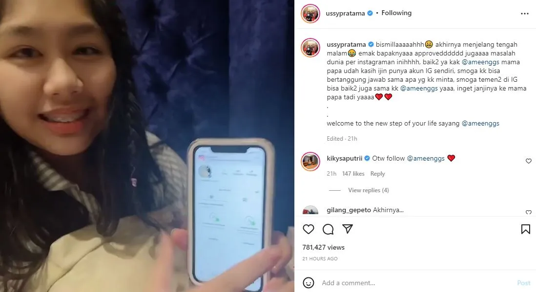 Ussy Sulistiawaty Akhirnya Izinkan Putri Sulungnya Buka Akun Instagram 4 Ussy izinkan anak bikin instagram