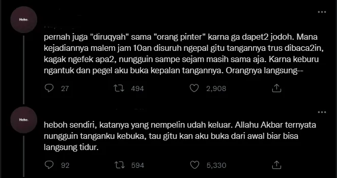 Kompilasi Cerita Warganet Soal Pengalaman Rukiah. Kocak Semua! 12 Pengalaman warganet