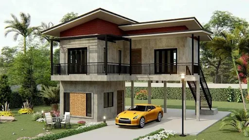 6 Desain Rumah Minimalis 2 Lantai untuk Keluarga Kecil 9 rumah tropis
