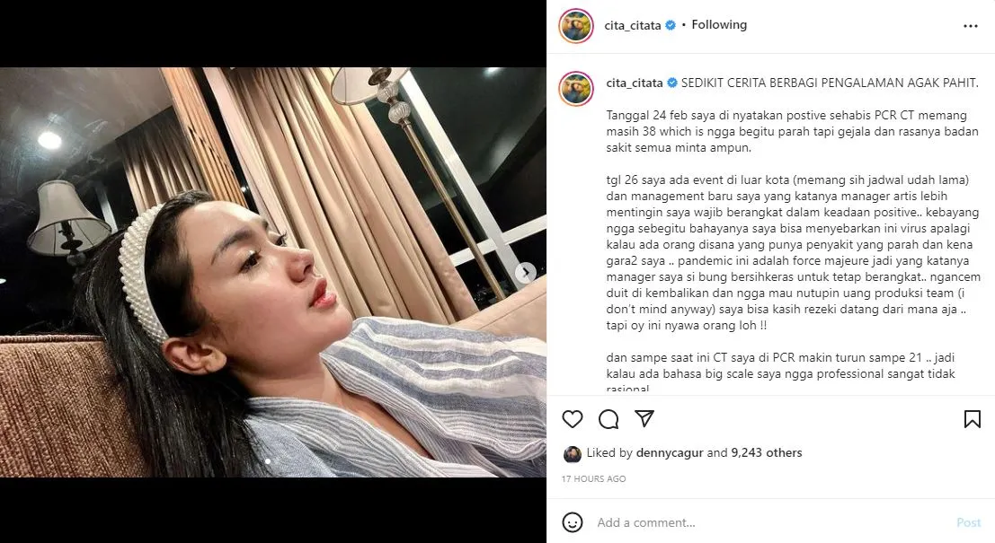 Cita Citata Dipaksa Bekerja saat Positif Covid-19, Pilih Keluar dari Manajemen 4 Cita Citata dipaksa bekerja saat sedang positif Covid-19