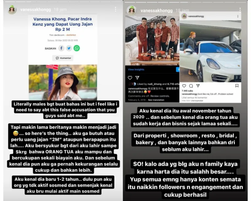 Vanessa Khong Angkat Bicara Tentang Uang Jajan 2 M dari Indra Kenz 3