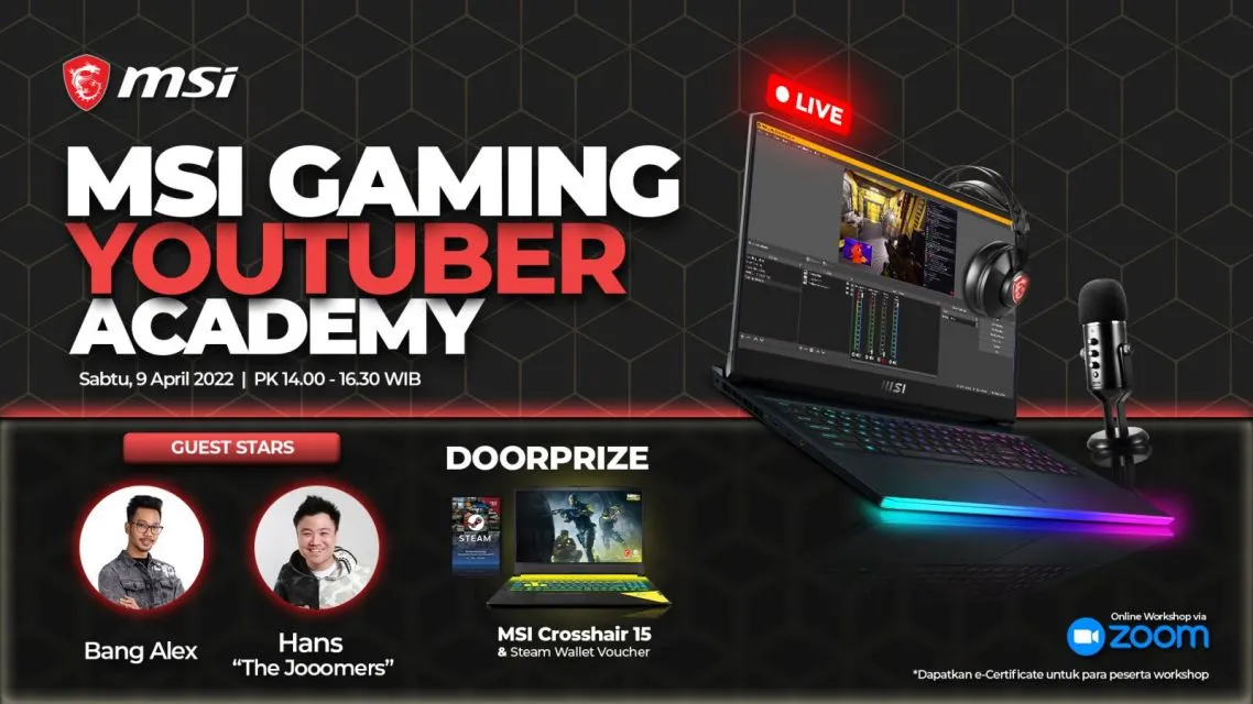 Berminat jadi YouTuber Gaming? Ini 3 Hal yang Harus Kamu Lakukan 8 MSI Gaming YouTuber Academy