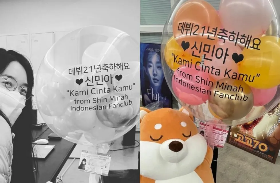 Shin Min Ah Rayakan 21 Tahun Debut, Unggah Foto Hadiah dari Fan Indonesia 3 Hadiah Shin Min-ah dari penggemar Indonesia