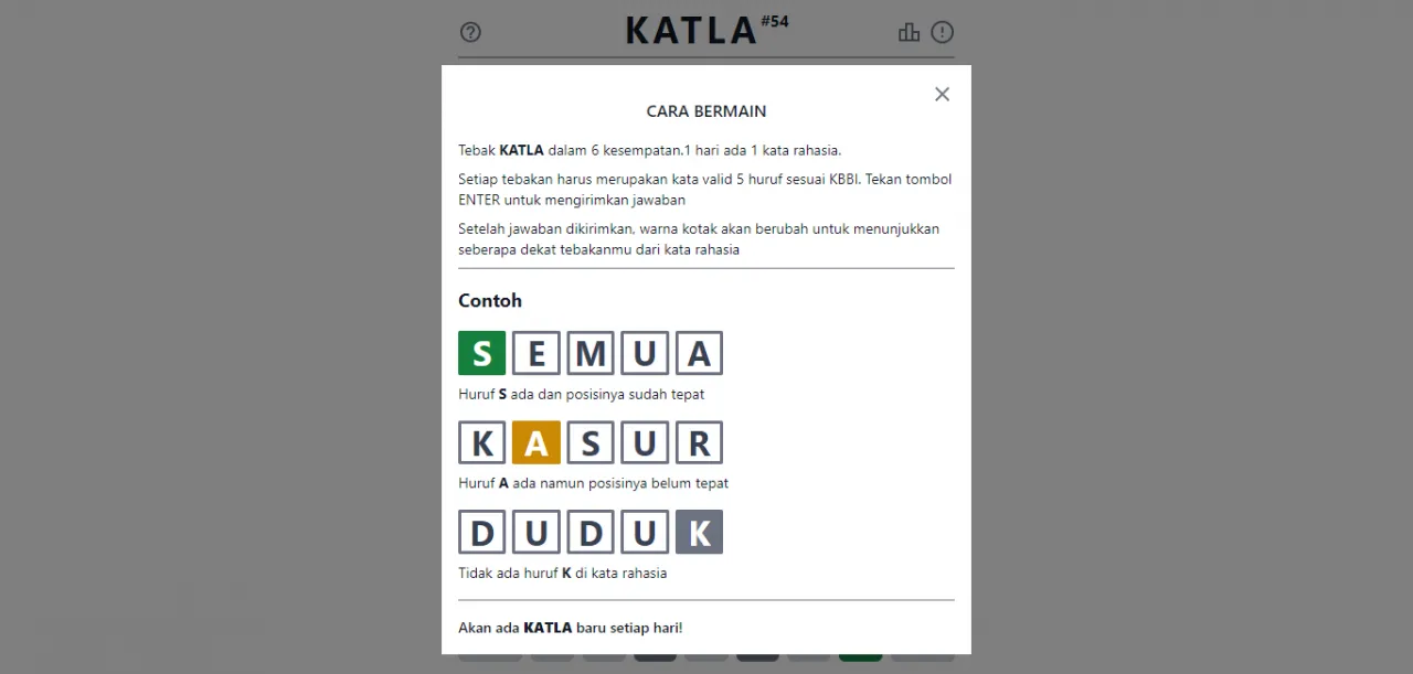 Tips dan Trik Nebak Kata di 'Katla' Biar Cepat Menang 2 Tangkapan Layar Katla