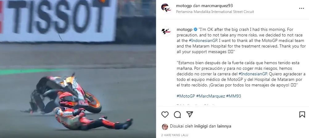 Marc Marquez Alami Diplopia Akibat dari Kecelakaan di Mandalika 4 Marquez