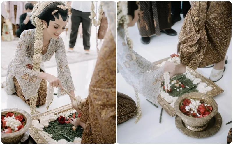 8 Potret Pernikahan Romantis Belva Devara dan Sabrina Anggraini 12 Adat panggih Belva Sabrina