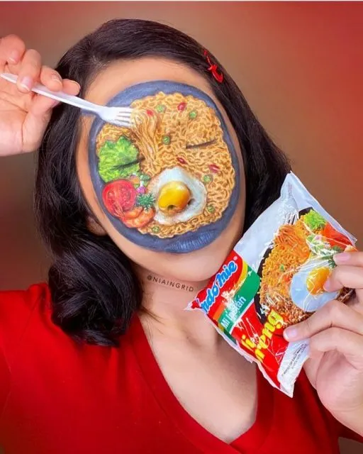 8 Potret Face Painting Tema Makanan ala Nia Ingrid. Unik dan Kreatif! 15 Face painting ala Nia Ingrid