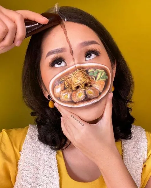 8 Potret Face Painting Tema Makanan ala Nia Ingrid. Unik dan Kreatif! 10 Face painting ala Nia Ingrid