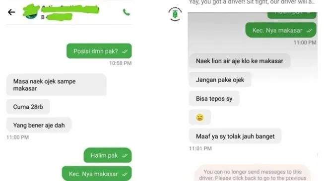 11 Potret Driver Ojol Dapat Orderan Absurd dari Pelanggan. Namanya Juga Berjuang~ 20 Tiket Jakarta-Makassar Rp28 ribu aja