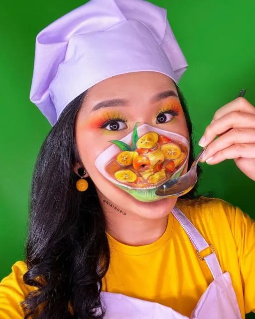 8 Potret Face Painting Tema Makanan ala Nia Ingrid. Unik dan Kreatif! 11 Face painting ala Nia Ingrid
