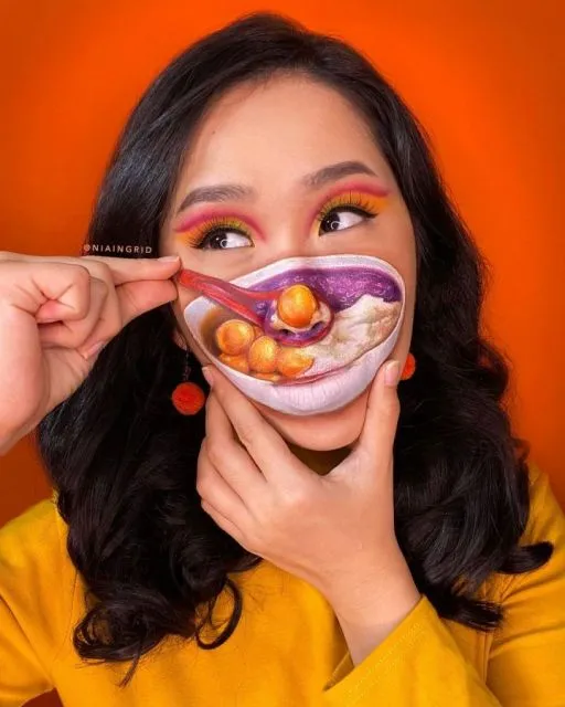 8 Potret Face Painting Tema Makanan ala Nia Ingrid. Unik dan Kreatif! 12 Face painting ala Nia Ingrid